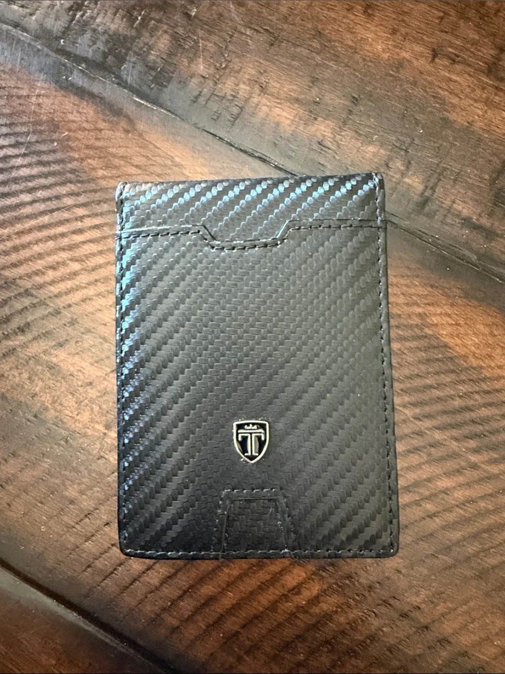 Trivando Carbon Fiber Black & Orange Bi-Fold Wallet